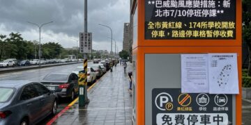 巴威颱風來襲新北市宣布10日停班停課並開放全市紅黃線停車