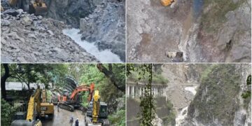 影音/燕子口堰塞湖溢流加大恐潰壩 緊急通報人員機具撤離河道