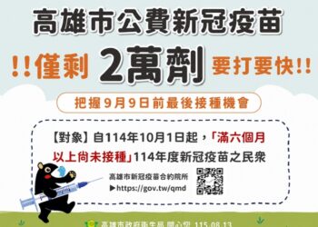 高雄新冠疫情進入流行高峰期 衛生局籲請民眾落實防疫並儘速完成疫苗接種