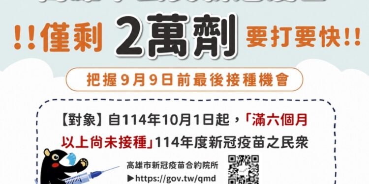 高雄新冠疫情進入流行高峰期 衛生局籲請民眾落實防疫並儘速完成疫苗接種