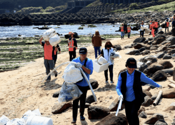 新北市環保局參與萬金石馬拉松環保活動 130人團隊共同清潔海岸 環保效益豐碩