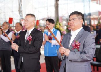 緯創AI園區總部上樑 楊文科歡迎全國人才來竹縣就業