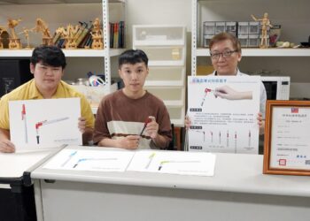 大葉便攜型筆式快拆扳手　工業設計系師生獲新型專利