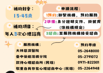 青壯世代壓力大　15至45歲可獲3次諮商補助