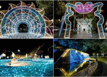 2023礁溪溫泉燈花季啟動　冬遊燈景越夜越美麗