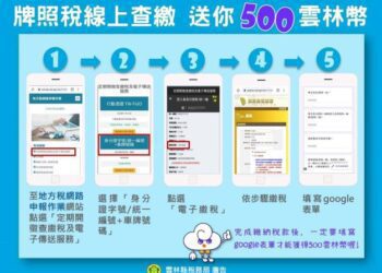 線上繳稅更划算　成功繳牌照稅即可獲500雲林幣