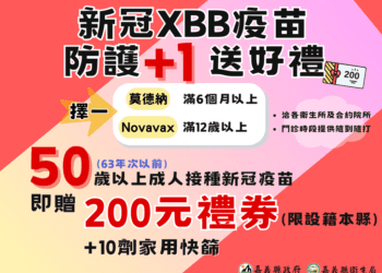 嘉義縣衛生局祭出好禮　打新冠疫苗送禮券及快篩