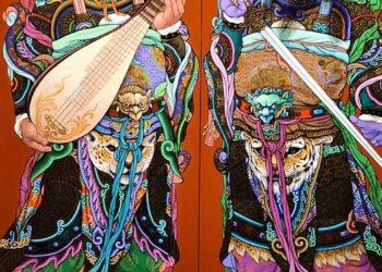 洪平順彩繪門神新作特展  北港文化中心首度亮相