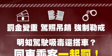 交通部研擬修法重罰毒駕 吸毒者直接吊銷駕照、乘客連帶一起罰
