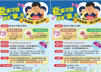 守護45-74歲宜蘭縣民健康　8/1-31完成檢查即送精美直傘