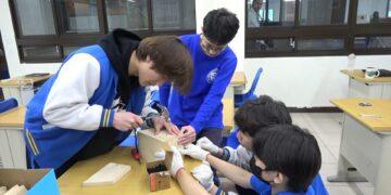 影音/護小鳥避天敵 UEIS外師帶學生動手做鳥窩